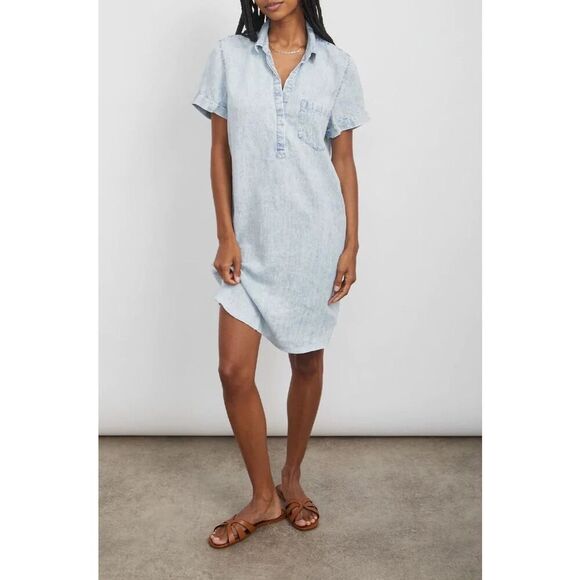 Rails Valerie Shift Dress Light Acid Wash‎ Size XS - Picture 3 of 12